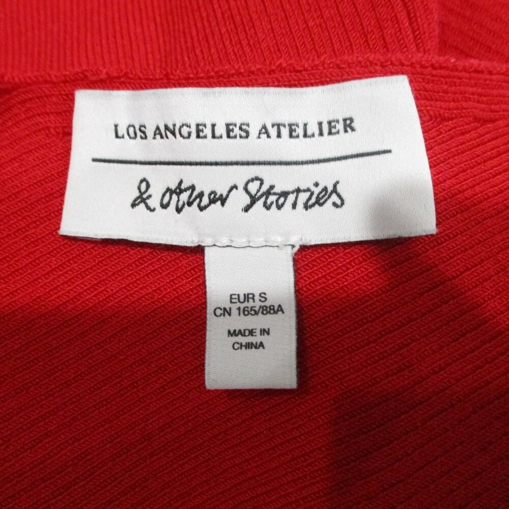 Los Angeles Atelier + & Other Stories Red Double V-Neck Tank Top - Picture 5 of 6